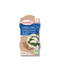 Repas du soir Babybio Bonne Nuit, purée de pomme de terre, épinard et chèvre pour bébé, 2 x 200 g.
