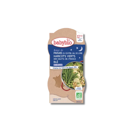 Bonne Nuit Panais Haricots verts de nos régions Panais du Centre-Val de Loire Blé 12 mois 2 x 200 g Babybio - Blossom Care