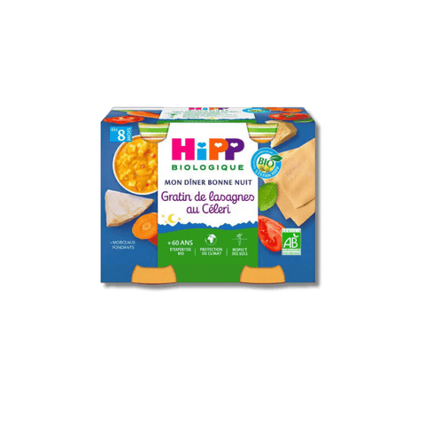 Mon Dîner Bonne Nuit Gratin de Lasagnes au Céleri 8 mois 2x190g HiPP - Blossom Care