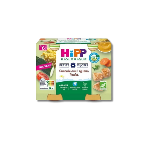 Semoule Légumes Poulet 6 mois 2x190g HiPP - Blossom Care