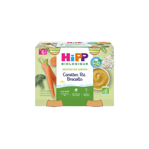 Carottes Riz Brocolis 6 mois 2x190g HiPP - Blossom Care