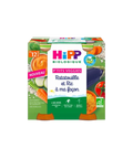 Ratatouille et riz P'tits Veggies Hipp pour bébé, légumes mélangés en boîte de 2x250g, alimentation saine pour 12 mois
