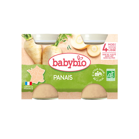 Panais pour bébé Babybio, légumes bio, lot de 2x130g, aliments pour nourrissons de 4 mois, portions prêtes à servir