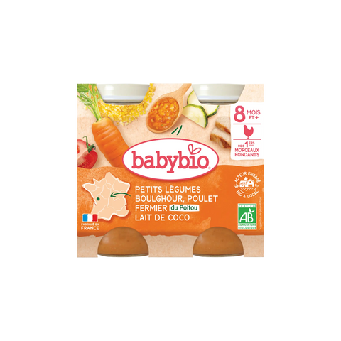 Petits Légumes Boulghour Poulet Lait de coco 8 mois 2x200g Babybio - Blossom Care