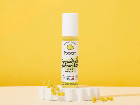 Huile de première quenotte Pototam pour le roll-on poussée dentaire, soulagement naturel pour la santé dentaire des bébés.