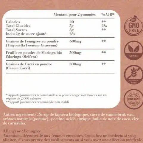 Complément alimentaire Milk Boost Isis Superfood pour la lactation, boîte avec capsules naturelles et ingrédients bio visibles.