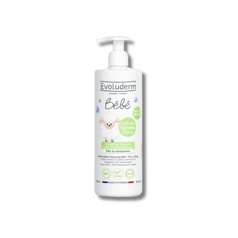 Lait de toilette Doux Visage et Corps bébé 500 ml Evoluderm - Blossom Care