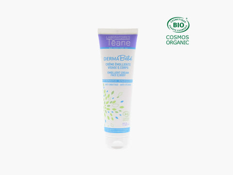 Crème émolliente pour eczéma atopique, 150 ml, Laboratoires Téane, soin visage et corps, texture douce et hydratante.
