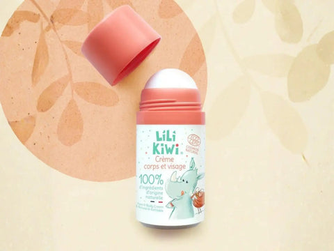 Crème visage et corps pour bébés LiliKiwi, hydratation profonde et nutrition pour peau douce et protégée.