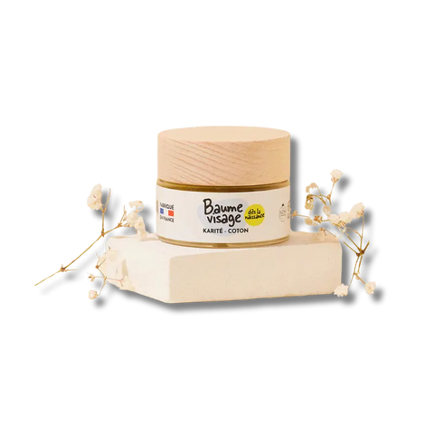 Baume visage bébé bio Pototam pour peau sèche et sensible, application douce sur visage et corps d'un bébé.