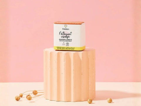 Nettoyant visage Pototam à l'amande douce et argile rouge pour peau purifiée et lumineuse, pour visage et corps.