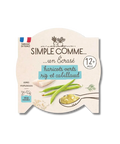 Assiette de 230g de haricots verts écrasés, riz et cabillaud, produit pour bébé de 12 mois par Simple Comme.