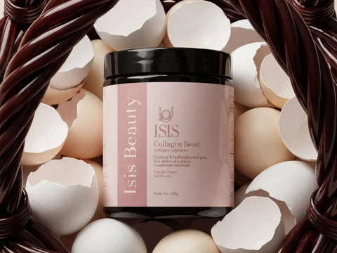 Complément alimentaire Collagen Boost Isis Superfood, formule régénérante et hydratante avec collagène pour la peau et la vitalité.