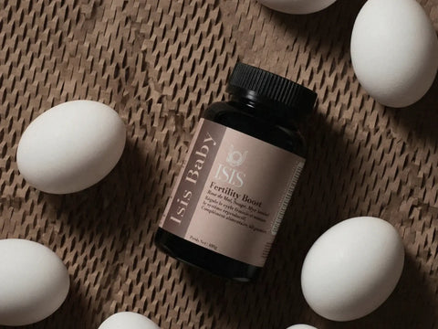 Complément alimentaire Fertility Boost d'Isis Superfood, capsule pour soutenir l'ovulation et la fertilité.