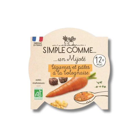 Pâtes Bolognaise Bœuf Bio 12 mois 200g Simple Comme - Blossom Care